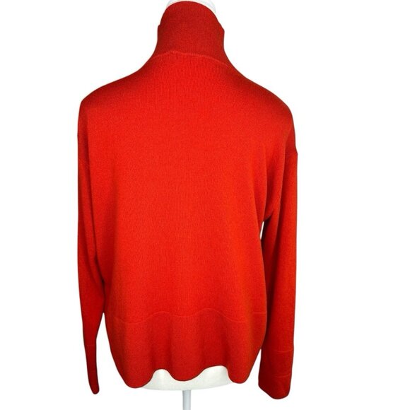Everlane Women's Poppy Red High Neck Long Sleeve Cashmere Sweater S/C42.3 - Picture 4 of 14